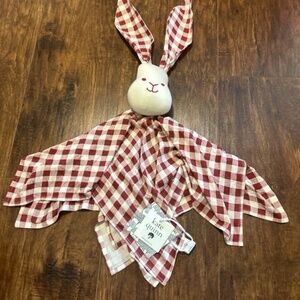Kate Quinn red gingham bunny security blanket or lovey